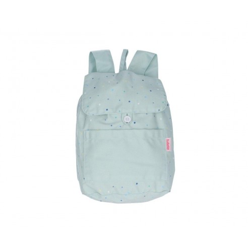 TUTETE MOCHILA PEQUEÑA TELA VERDE TOPOS
