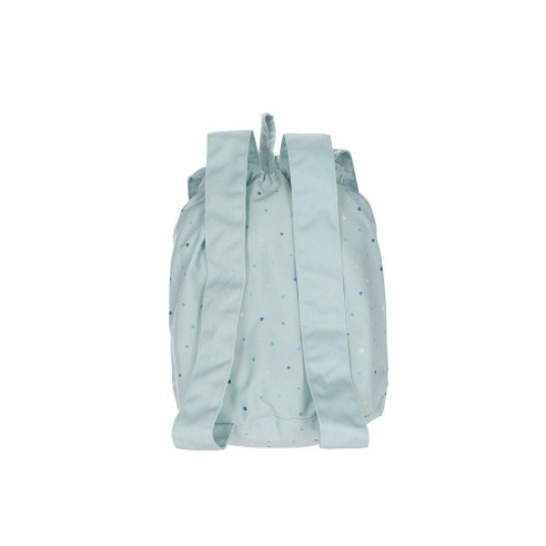 TUTETE MOCHILA PEQUEÑA TELA VERDE TOPOS