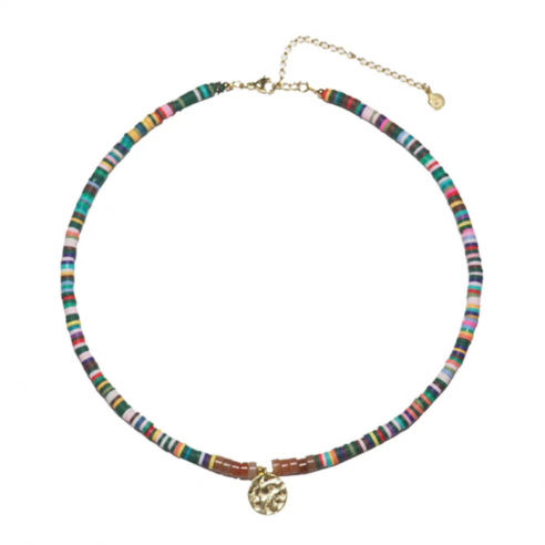 LOOM COLLAR CUENTAS MULTICOLOR CHAPAS...